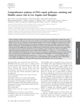 Comprehensive Analyses of DNA Repair Pathways, Smoking and Bladder Cancer Risk in Los Angeles and Shanghai