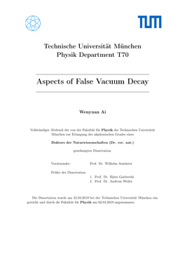 Aspects of False Vacuum Decay