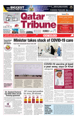 Minister Takes Stock of COVID-19 Care