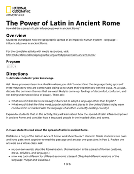 The Power of Latin in Ancient Rome