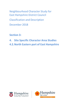 Neighbourhood Character Study for East Hampshire District Council Classification and Description December 2018