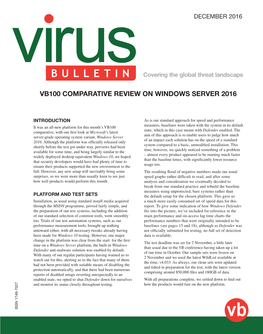 Vb100 Comparative Review on Windows Server 2016