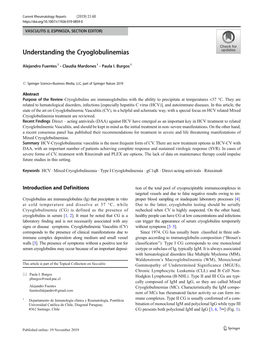 Understanding the Cryoglobulinemias