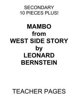 Mambo from Symphonic Dances from West Side Story