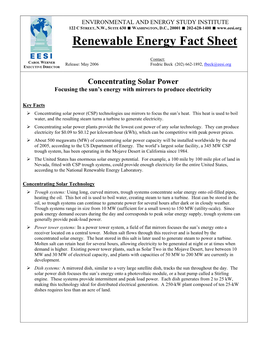 Renewable Energy Fact Sheet