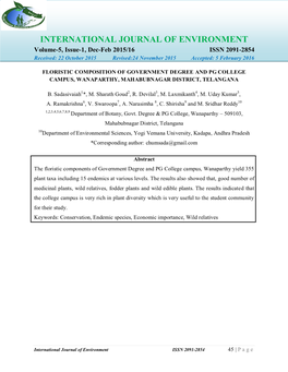 INTERNATIONAL JOURNAL of ENVIRONMENT Volume-5, Issue-1, Dec-Feb 2015/16 ISSN 2091-2854 Received: 22 October 2015 Revised:24 November 2015 Accepted: 5 February 2016
