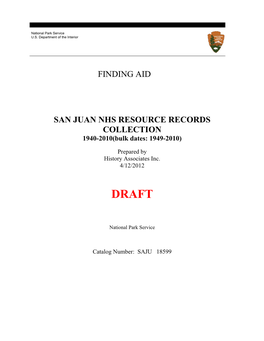 Finding Aid San Juan Nhs Resource Records