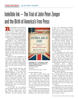 Indelible Ink – the Trial of John Peter Zenger and the Birth of America’S Free Press