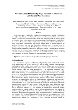 Pavement Crack Detection by Ridge Detection on Fractional Calculus and Dual-Thresholds