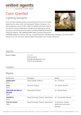 Colin Grenfell Lighting Designer