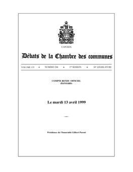 Le Mardi 13 Avril 1999