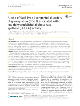 Associated with Low Dehydrodolichol Diphosphate Synthase (DHDDS) Activity S