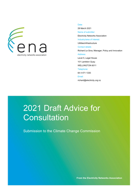 ENA's Response to Climate Change Commission's Draft Advice