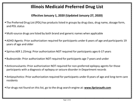 Illinois Medicaid Preferred Drug List