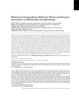 Bilateral Correspondence Model for Words-And-Pictures Association in Multimedia-Rich Microblogs