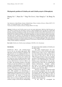 Phylogenetic Position of Ecballocystis and Ecballocystopsis (Chlorophyta)