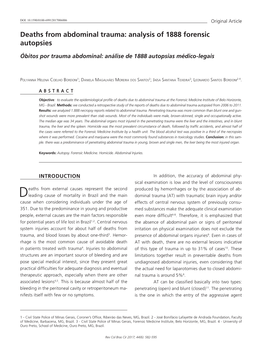 Deaths from Abdominal Trauma: Analysis of 1888 Forensic Autopsies