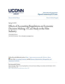 Effects of Accounting Regulations on Economic Decision-Making: a Case