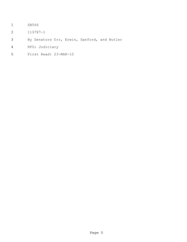 SB566 1 119787-1 2 by Senators Orr, Erwin, Sanford, and Butler 3 RFD