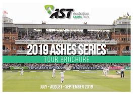 2019 Ashes Series Tour Brochure