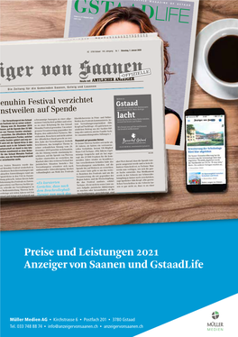 Preise Und Leistungen 2021 Anzeiger Von Saanen Und Gstaadlife