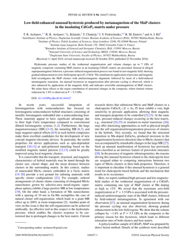 Low-Field-Enhanced Unusual Hysteresis Produced By