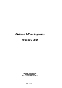 Analys Av Allsvenskans Ekonomi 1997