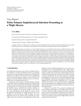 Pelvic Primary Staphylococcal Infection Presenting As a Thigh Abscess