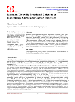 Riemann-Liouville Fractional Calculus of Blancmange Curve and Cantor Functions