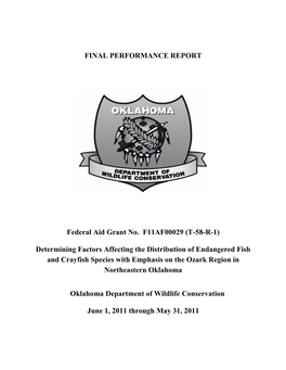 (T-58-R-1) Determining Factors Affecting the Distribution of Endanger