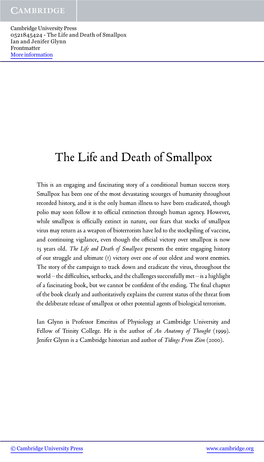 The Life and Death of Smallpox Ian and Jenifer Glynn Frontmatter More Information