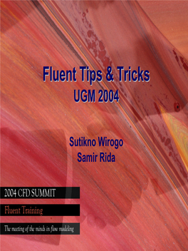 Fluent Tips & Tricks