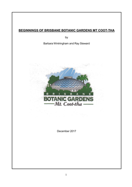 The Start of Brisbane Botanic Gardens Mt Coot-Tha
