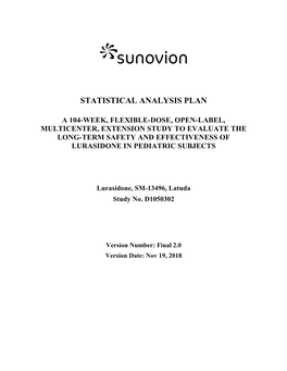 Statistical Analysis Plan Statistical Center for HIV/AIDS Research & SCHARP Prevention SD Standard Deviation SI International System of Units