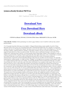 Cmues.Ebook] Kraken Pdf Free