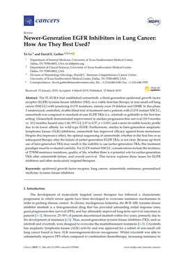 Newer-Generation EGFR Inhibitors in Lung Cancer: How Are They Best Used?