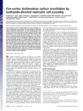 Five-Vertex Archimedean Surface Tessellation by Lanthanide-Directed Molecular Self-Assembly