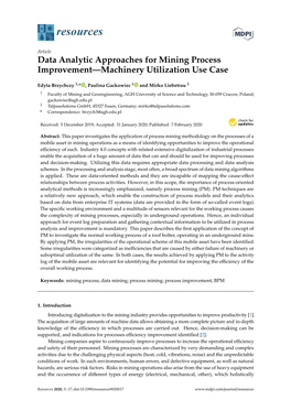 Data Analytic Approaches for Mining Process Improvement—Machinery Utilization Use Case