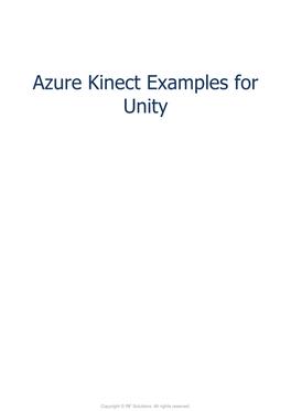 Azure Kinect Examples for Unity