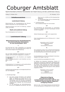 Coburger Amtsblatt Nachrichtenblatt Amtlicher Dienststellen Der Stadt Coburg Und Des Landkreises Coburg