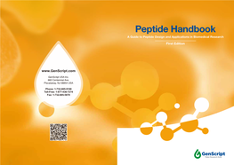 Peptide Handbook a Guide to Peptide Design and Applications in Biomedical Research