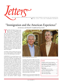 “Immigration and the American Experience” an Interview with Daniel B