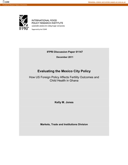 Evaluating the Mexico City Policy