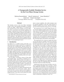 A Transparently-Scalable Metadata Service for the Ursa Minor Storage System