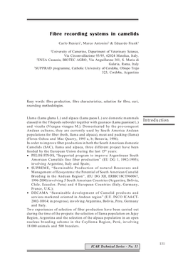 Fibre Recording Systems in Camelids