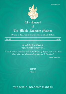 The Journal of the Music Academy Madras Devoted to the Advancement of the Science and Art of Music