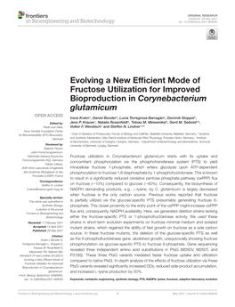 Evolving a New Efficient Mode of Fructose Utilization For