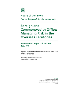 Foreign and Commonwealth Office: Managing Risk in the Overseas Territories