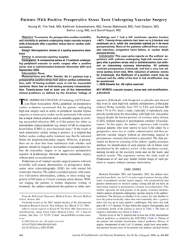 Patients with Positive Preoperative Stress Tests Undergoing Vascular Surgery