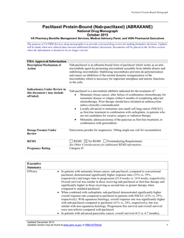 Paclitaxel Protein-Bound Monograph